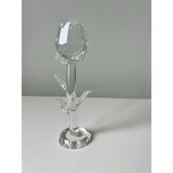 Unbranded Other - Vintage Glass Rose Tulip Flower Long Stem *Read One Broken Petal